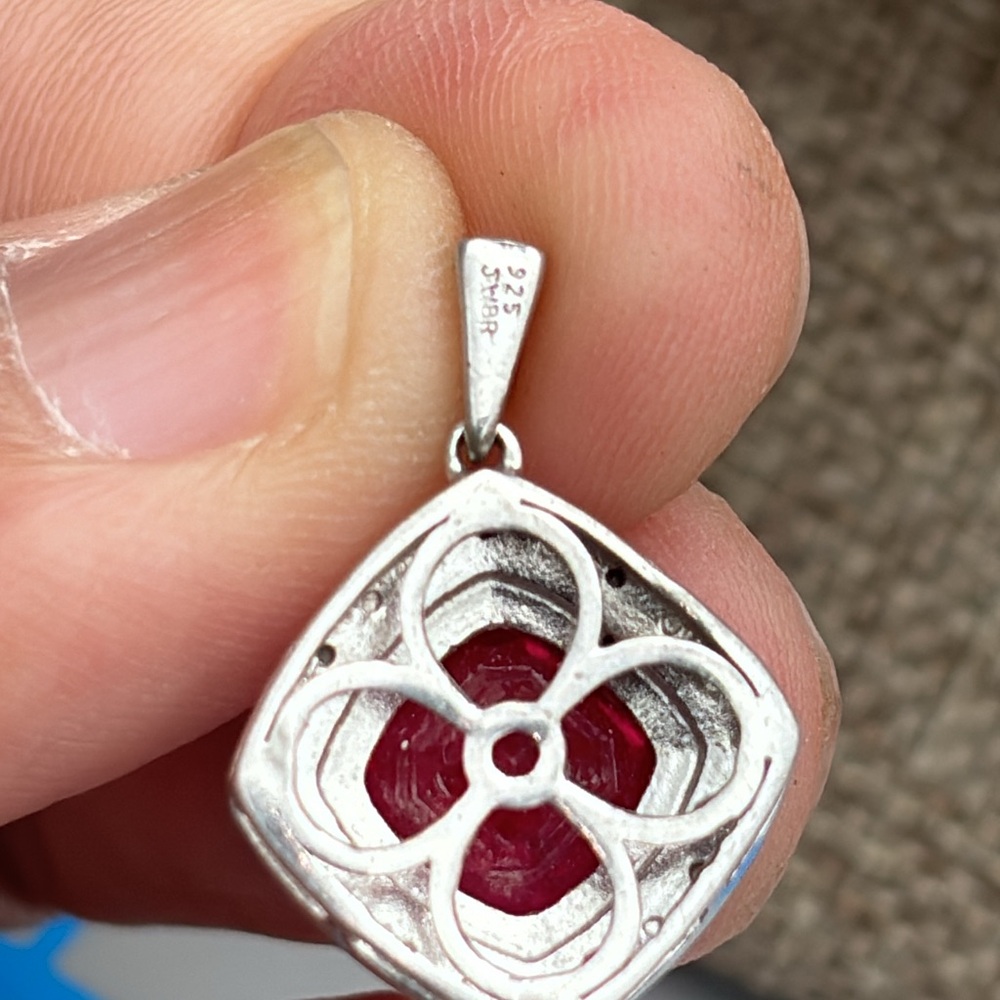 Stayer Sterling Silver Created Ruby Pendant - image 4